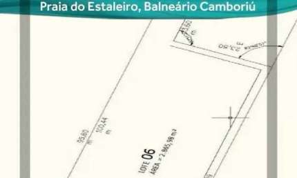 Terreno 2860m2 na praia do Estaleiro Balneário Camboriú