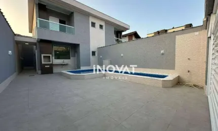 Excelente oportunidade de sobrado novo, 3 suítes, piscina, lado praia na vila tupi - praia grande!