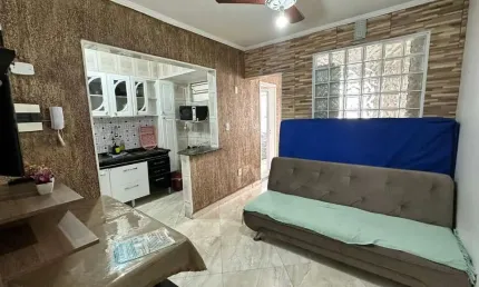 Oportunidade: kitnet com vista para o mar na vila guilhermina, praia grande - sp
