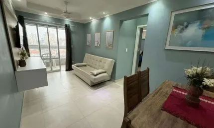 Apartamento decorado com 1 dormitório e living ampliado no boqueirão – pg/sp