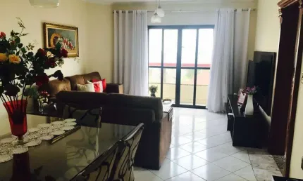 Apartamento mobiliado sendo 3 suítes em vila tupi praia grande/s.p.