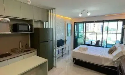 ART STUDIO - 30M² - VISTA MAR - PORTEIRA FECHADA - ARMAÇÃO