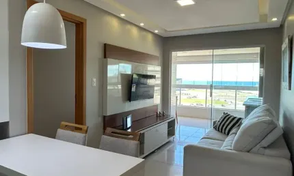 Belíssimo apartamento de 1/4 sala vista mar, finamente decorado em armação