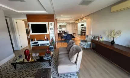Apartamento de 3 suítes, lavabo, sacada, 3 vagas de garagem, mobiliado