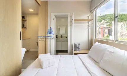 Studio todo reformado e mobiliado, com 1 vaga garagem rotativa