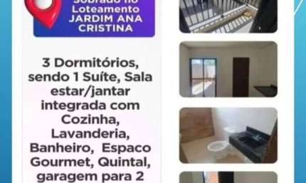 ✅ Sobrado em via pública com 3 dormitórios , sendo 1 com suíte -