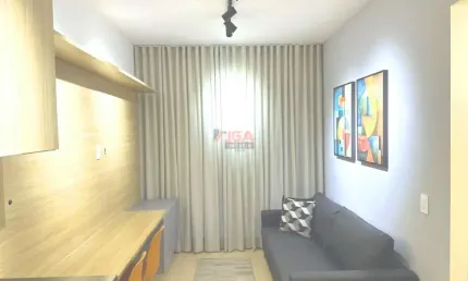Apartamento mobiliado para locação no alto da Boa Vista em Santo Amaro, São Paulo-SP: 1 quarto, 1 sala, 33,00 m² - Imperdível!