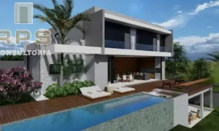 CONDOMINIO ITAPORÃ, Sobrado com 4 suítes, salas de estar e jantar com pé direito duplo e em conceito aberto integrando  a Cozinha e área Gourmet