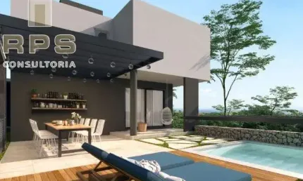 Casa à venda - condomínio fechado - la reserva ii - casa com área construída de 137 m² 03 suites , lavabo, home office, espaço gourmet