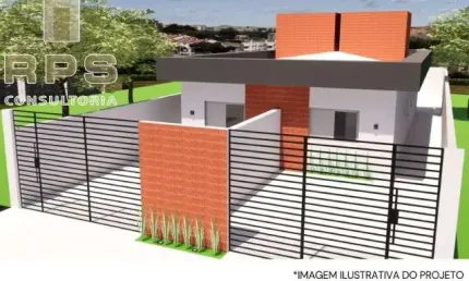 Casa térrea de 50m² no jardim são felipe, com dois dormitórios sendo uma suíte, sala e cozinha integradas, bho social, quintal e churrasqueira