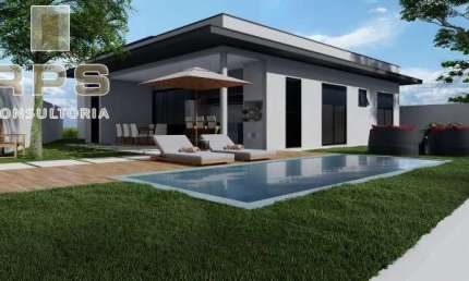 Casa no Terras de Atibaia II Alto Padrão Casa Terrea 209m² Terreno com 475m², 3 suítes com closet , Sala ampla c/ pé direito duplo. Depósito externo.