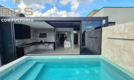 Casa térrea no Reserva Ybira em Atibaia, 3 suítes sendo 1 com closet e armários, edícula, piscina com hidro, vista linda e próximo da Juca Peçanha!
