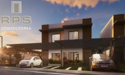 Casa em Condominio em Bom Jesus dos Perdoões , sobrado com 02 dormitórios sendo 01 suite , sala e cozinha integradas , 02 vagas e quintal com 69 m²