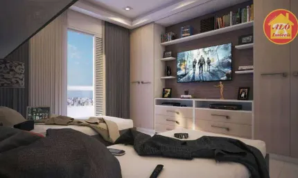Apartamento com 3 dormitórios à venda, 119 m² por R$ 1.100.000,00 - Vila Guilhermina - Praia Grande/SP