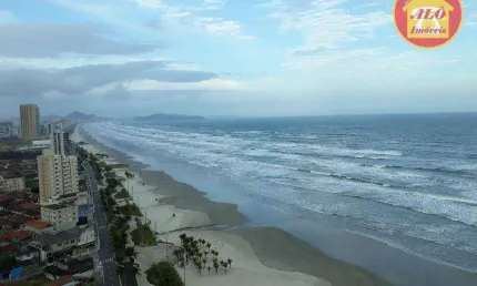 Apartamento frente mar com 1 quarto para alugar, 55 m² por R$ 2.300/mês - Balneário Pires - Praia Grande/SP