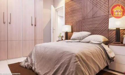 Apartamento com 2 dormitórios à venda, 54 m² por R$ 376.500,00 - Vila Guilhermina - Praia Grande/SP