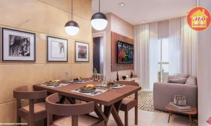 Apartamento com 2 dormitórios à venda, 54 m² por R$ 373.300,00 - Vila Guilhermina - Praia Grande/SP