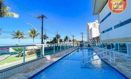 Apartamento vista mar com 2 quarto à venda, 108 m² por R$ 600.000 - Aviação - Praia Grande/SP