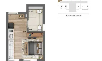 Apartamento com 1 quarto à venda na Rua Cancioneiro de Évora, Santo Amaro, São Paulo