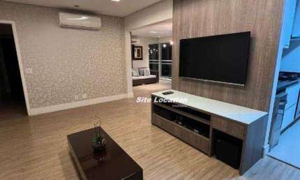 120977 - Apartamento mobiliado com Varanda Envidraçada e ar-condicionado em todos os ambientes em condomínio com lazer completo
