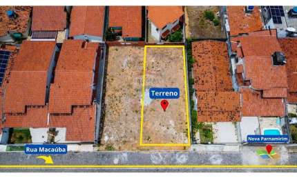 vendo este Terreno financiável em Nova Parnamirim com 250m²