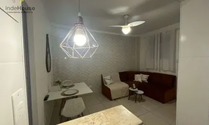 Apartamento mobiliado na guilhermina – 47m², vista parcial mar, 100m da praia