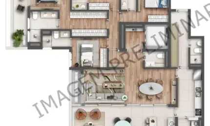 Luxuosa planta com 184m com 4 suítes e 2 vagas de garagem  em perdizes