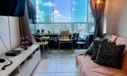 Apartamento venda possui 59 metros com 2 quartos sendo 1 suíte + 1 reversível com 1 vg - na Madalena - Recife PE