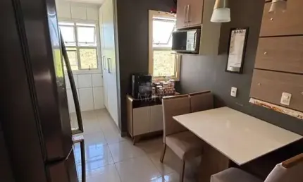 VENDA de Apartamento Modelo Bruna, Excelente Localização, 2 Quartos com Ventilador de Teto, Cozinha Planejada, em Condomínio no Villa Flora em Sumaré/SP
