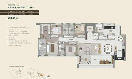 Apartamento com 4 quartos à venda na Rua Coronel Gabriel Felipe Faria, 1, Vila da Serra, Nova Lima por R$ 3.643.100