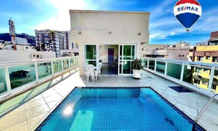 Cobertura duplex 320m2, 5 quartos (3 suites), 4 vagas de garagem, varandão e piscina. Vista 360º