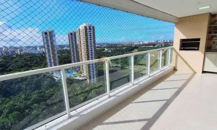 ALUGO APARTAMENTO COM 130M² NO GREENVILLE PATAMARES: 3 QUARTOS (SUÍTE), VARANDA GOURMET E LAZER COM