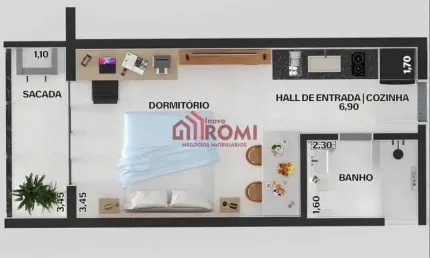 Loft à venda na Rua Cesar Frank, Perequê Açu, Ubatuba, 30 m2 por R$ 246.203