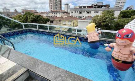 Casa Sobreposta alta com piscina a venda - Aparecida - Santos