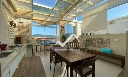 Cobertura com 3 dormitórios ,porteira fechada  à venda, 226 m² por R$ 1.800.000 - Ponta da Praia - Santos/SP