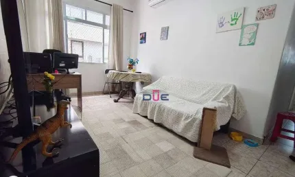 Apartamento com vista mar , 2 dormitórios, 2 banheiros, varanda frente mar na quadra da praia à venda, 77 m² por r$ 573.000,00 aparecida - santos/sp