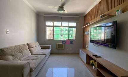 Apartamento no Jaú com 3 dormitórios, andar alto, vaga box privativa e elevador à venda, 83 m² por R$ 500.000 - Embaré - Santos/SP