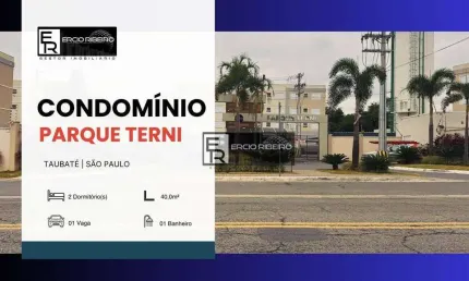 Apartamento com 2 dormitórios à venda, 41 m² por R$ 220.000,00 - Piracangaguá - Taubaté/SP