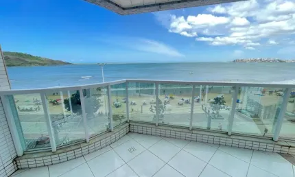 Apartamento 3 quartos, sendo 2 suítes à venda, frente mar da praia do morro, guarapari es.