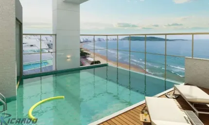 Apartamento 4 quartos suítes à venda de frente para o mar da Praia do Morro, Guarapari-ES - Lazer completo, auto padrão.