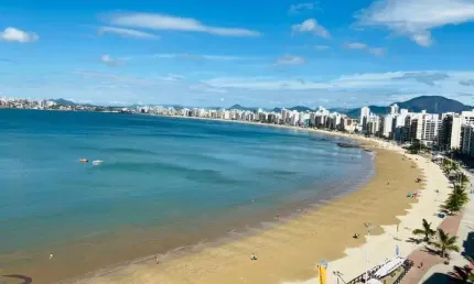 Apartamento 4 suítes  à venda de frente mar da Praia do Morro, Guarapari - ES