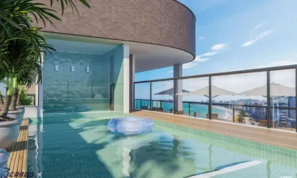 Apartamento à venda 3 quartos, frente mar, lazer completo, Praia do Morro, Guarapari, ES
