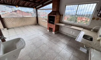 Cobertura de 4 quartos à venda no Bairro Dona Clara, Belo Horizonte - MG. Espaço gourmet privativo.
