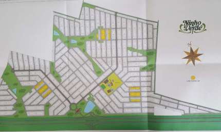 Lote Condomínio Ninho Verde I (538  m²), esquina, plano.