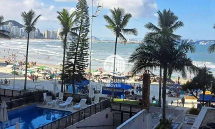 Prédio frente ao mar na astúrias, apartamento com 3 suítes, 2 vagas para auto.