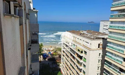 APARTAMENTO AMPLO COM 3 DORMITÓRIOS, 50 METROS DA PRAIA, COM VISTA PARA O MAR