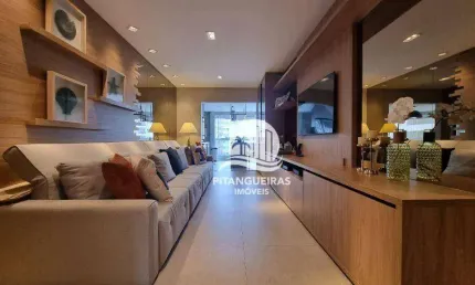 Praia das pitangueiras, varanda gourmet, maravilhoso apartamento com  3 dormitórios à venda, 144 m² - guarujá/sp