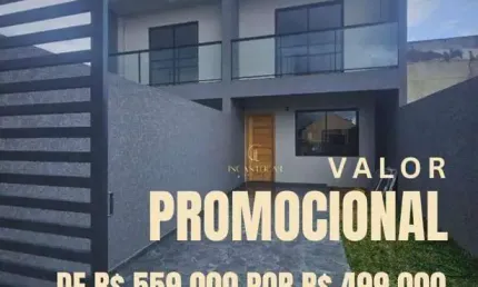Sobrado com Ático à Venda no Umbará - De Frente para a Rua - 109m² Privativos, 3 Dormitórios, 2 Vagas - R$ 499 Mil - Enquadra no Minha Casa Minha Vida