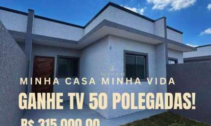Casa térrea à venda com 2 dormitórios, design moderno e amplo quintal -  136m² de terreno no Campo de Santana por R$ 315.000,00| Minha Casa Minha Vida