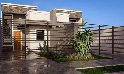 Casa Térrea à venda no Ganchinho – 2 Dormitórios, Pé direito duplo, Jardim nos fundos, 54 m²| Minha Casa Minha Vida | R$ 350.000,00